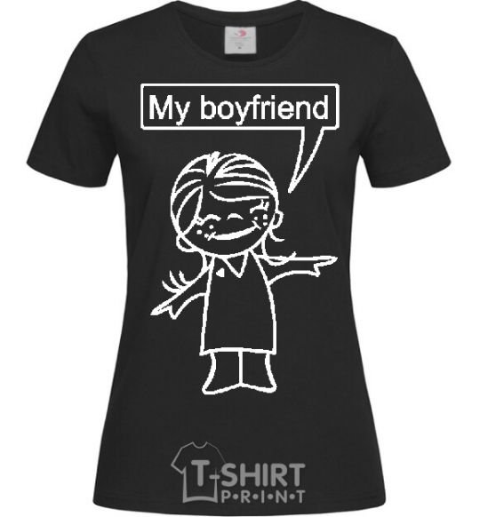 Women's T-shirt MY BOYFRIEND black фото