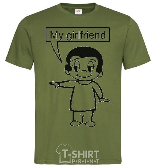 Men's T-Shirt MY GIRLFRIEND millennial-khaki фото