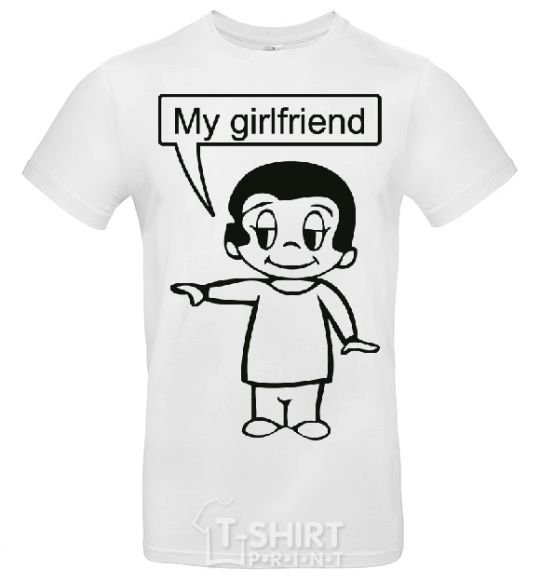 Men's T-Shirt MY GIRLFRIEND White фото