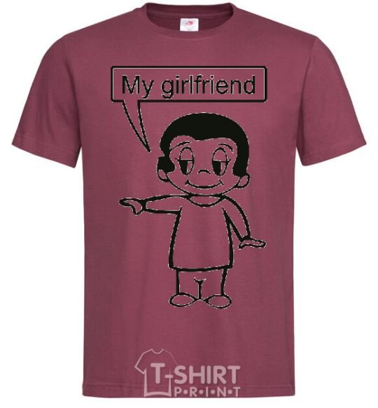 Men's T-Shirt MY GIRLFRIEND burgundy фото