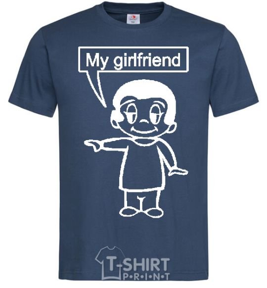 Men's T-Shirt MY GIRLFRIEND navy-blue фото