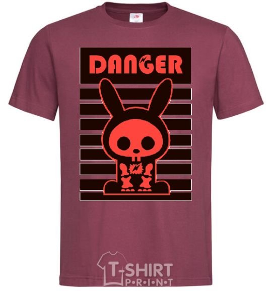 Men's T-Shirt DANGER RABBIT burgundy фото