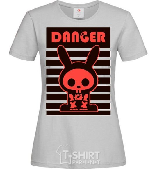 Women's T-shirt DANGER RABBIT grey фото