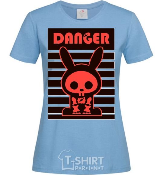 Women's T-shirt DANGER RABBIT sky-blue фото