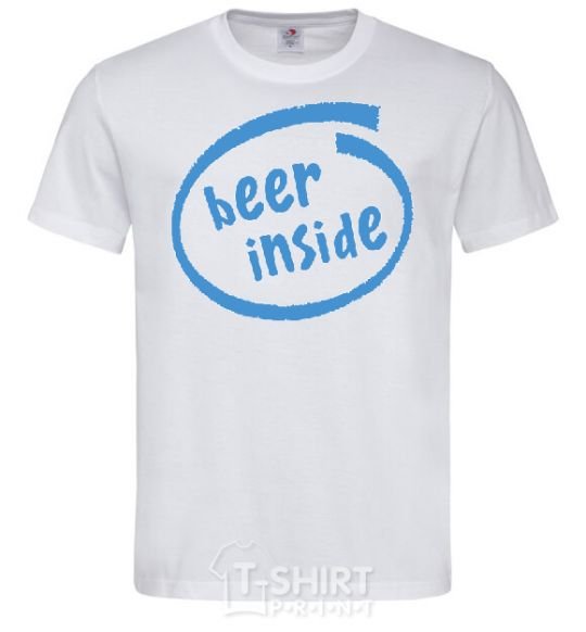 Men's T-Shirt BEER INSIDE White фото
