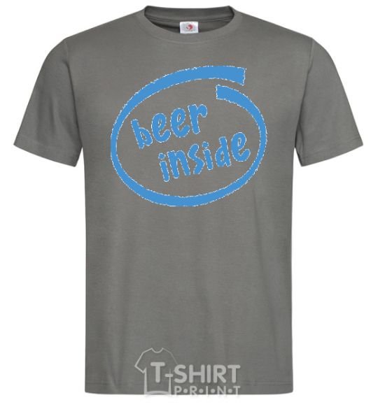 Men's T-Shirt BEER INSIDE dark-grey фото