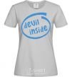 Women's T-shirt DEVIL INSIDE grey фото