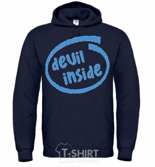 Men`s hoodie DEVIL INSIDE navy-blue фото