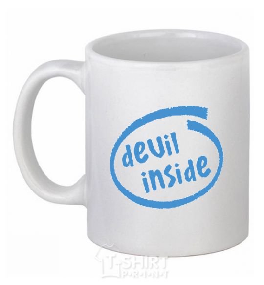 Ceramic mug DEVIL INSIDE White фото