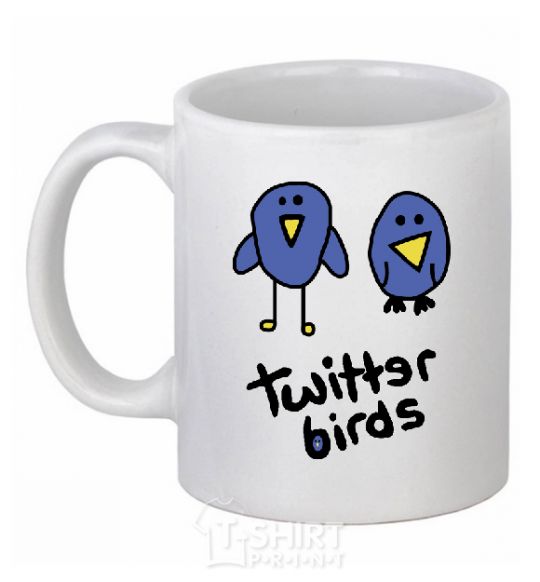 Чашка керамическая TWITTER BIRDS Белый фото