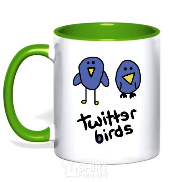 Чашка с цветной ручкой TWITTER BIRDS Зеленый фото