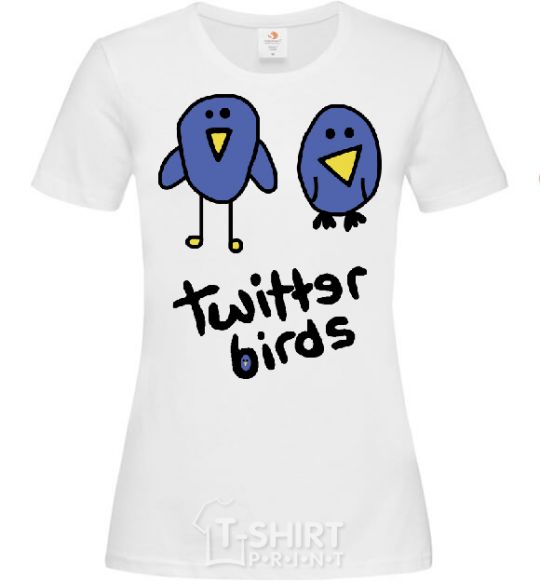 Women's T-shirt TWITTER BIRDS White фото