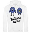 Men`s hoodie TWITTER BIRDS White фото