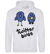 Men`s hoodie TWITTER BIRDS sport-grey фото