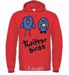 Men`s hoodie TWITTER BIRDS bright-red фото