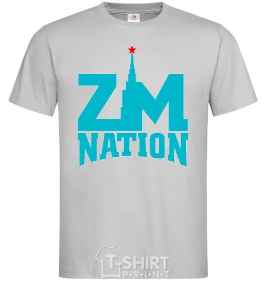 Мужская футболка ZM NATION Серый фото