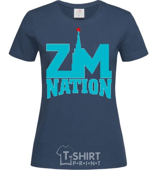 Women's T-shirt ZM NATION navy-blue фото
