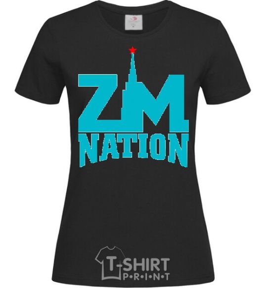 Женская футболка ZM NATION Черный фото