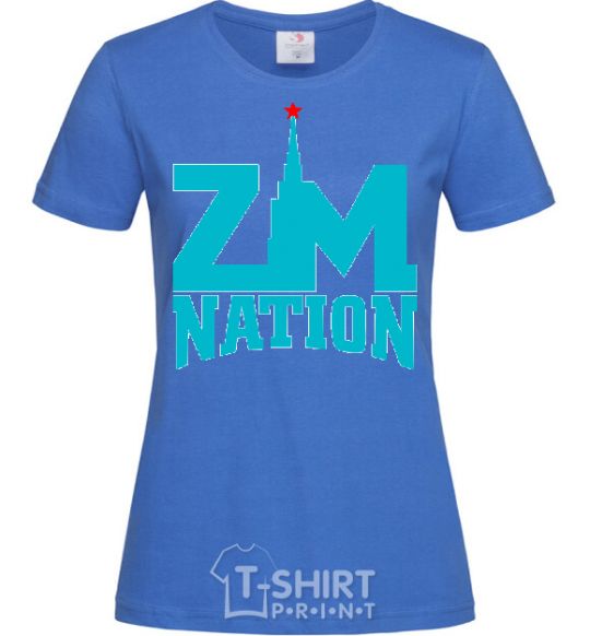 Women's T-shirt ZM NATION royal-blue фото