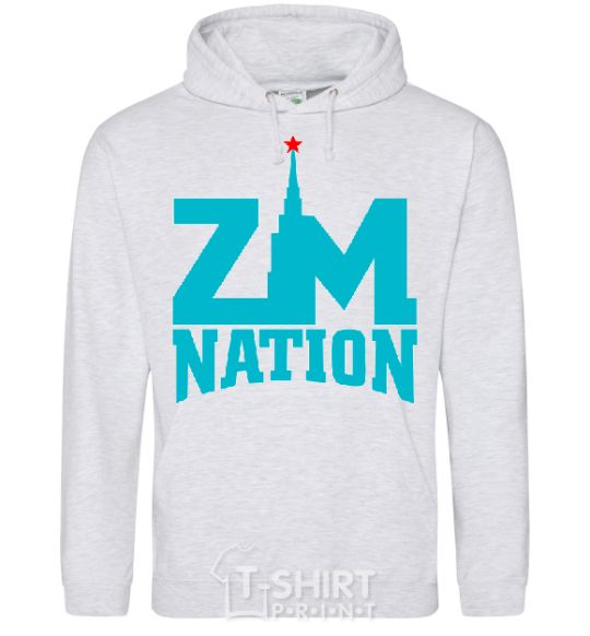 Men`s hoodie ZM NATION sport-grey фото