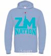 Men`s hoodie ZM NATION sky-blue фото