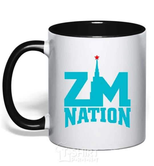Mug with a colored handle ZM NATION black фото