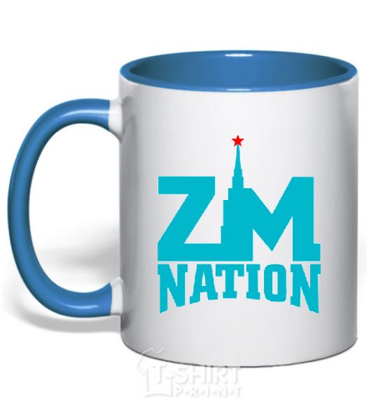 Чашка с цветной ручкой ZM NATION Ярко-синий фото
