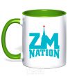Mug with a colored handle ZM NATION kelly-green фото