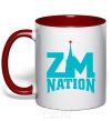 Mug with a colored handle ZM NATION red фото