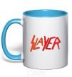 Mug with a colored handle SLAYER sky-blue фото