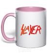 Mug with a colored handle SLAYER light-pink фото