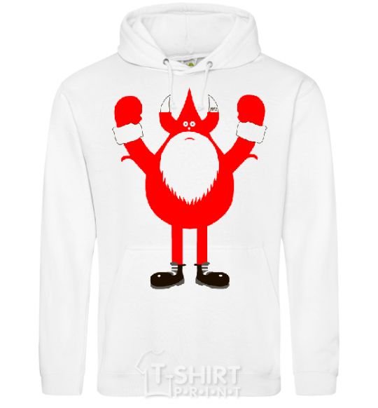 Men`s hoodie SANTA HANDS OFF White фото