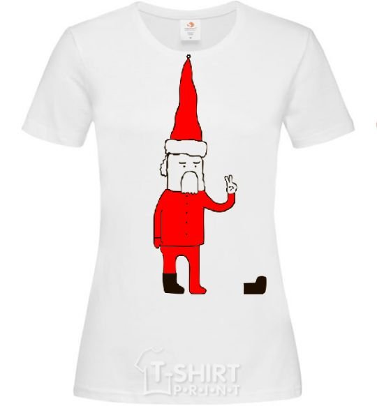 Women's T-shirt SANTA CLAUS. PEACE White фото