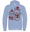 Men`s hoodie BLOODY SNOWMAN sky-blue фото