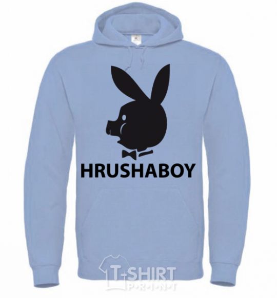 Men`s hoodie HRUSHABOY sky-blue фото