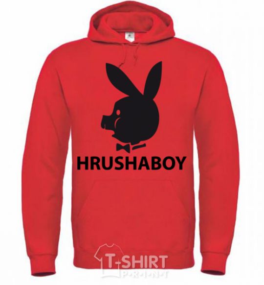 Men`s hoodie HRUSHABOY bright-red фото
