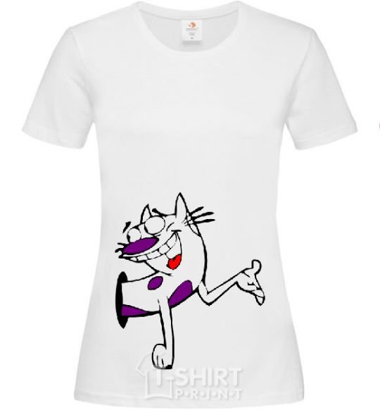 Women's T-shirt CatDog - Cat White фото