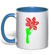 Mug with a colored handle HELLO! MY LOVE royal-blue фото