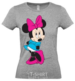 Women's T-shirt LOVELY MINNIE grey фото