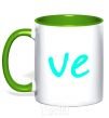 Mug with a colored handle VE kelly-green фото