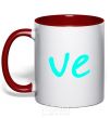 Mug with a colored handle VE red фото