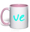 Mug with a colored handle VE light-pink фото