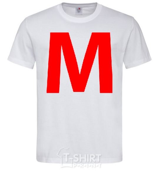 Мужская футболка МЫ - Буква М Белый фото