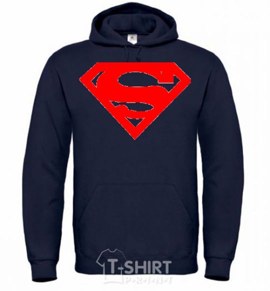 Men`s hoodie SUPERMAN RED navy-blue фото