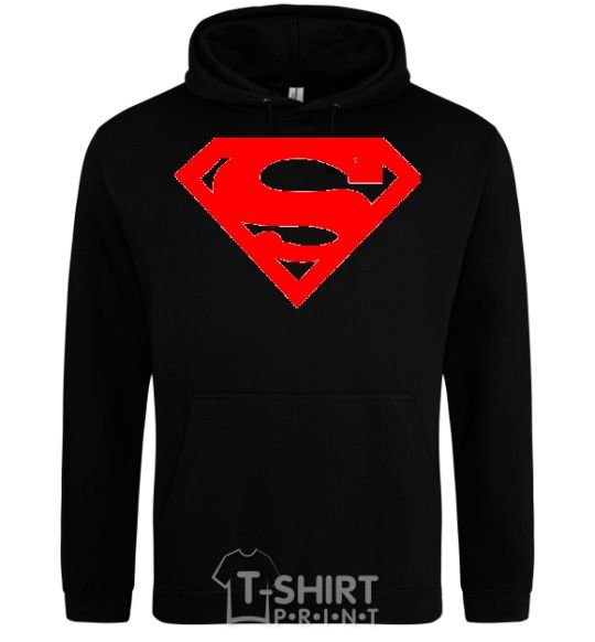 Men`s hoodie SUPERMAN RED black фото