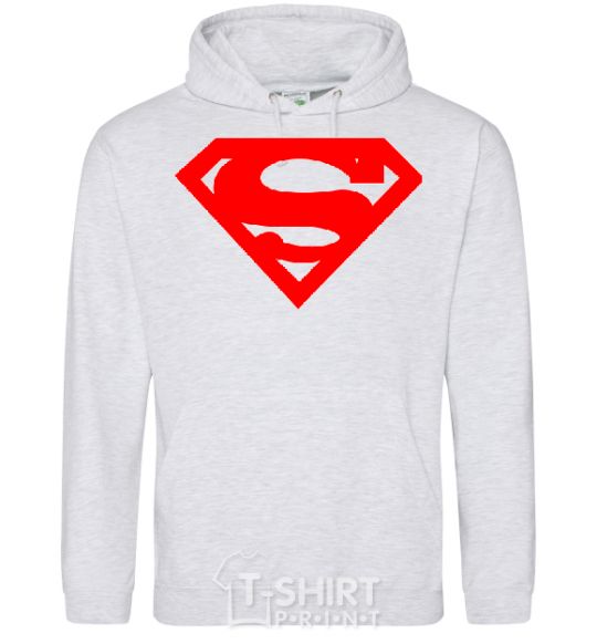 Men`s hoodie SUPERMAN RED sport-grey фото