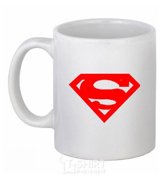 Ceramic mug SUPERMAN RED White фото