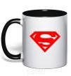 Mug with a colored handle SUPERMAN RED black фото