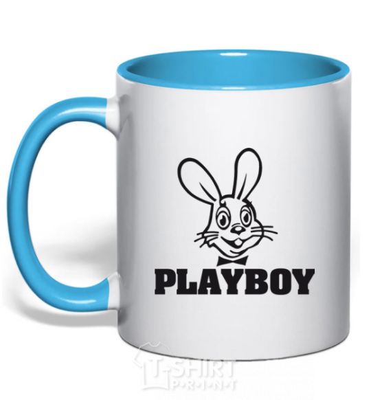 Mug with a colored handle HORN sky-blue фото