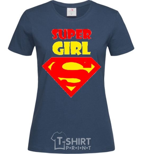 Женская футболка SUPER GIRL Темно-синий фото